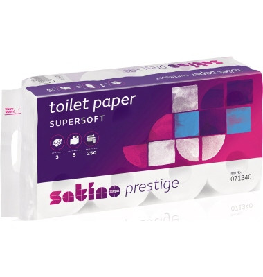 Toilettenpapier 071340 Prestige 3lg hw 250Blatt 8 St./Pa