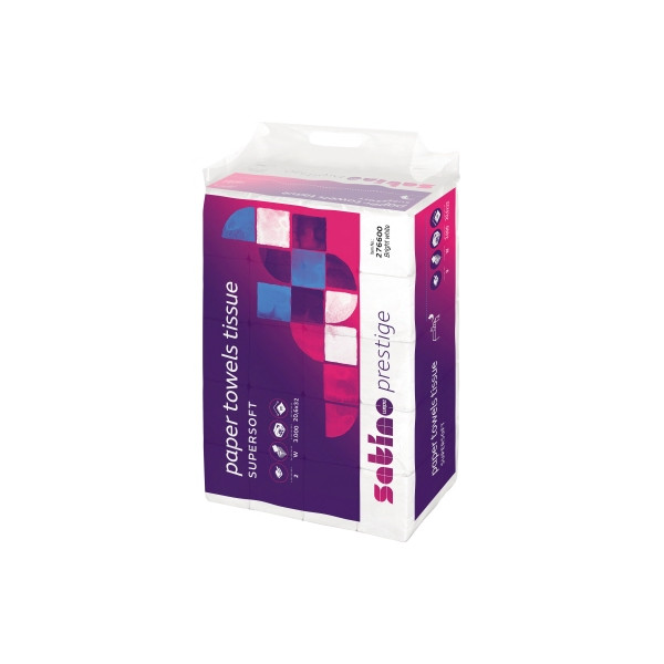 4000735323234 - Falthandtücher Satino Prestige 276600 206x32cm 2-lagig Interfold-Falz (W-Falz) hochweiß Tissue 4000735323234 3000 Blatt