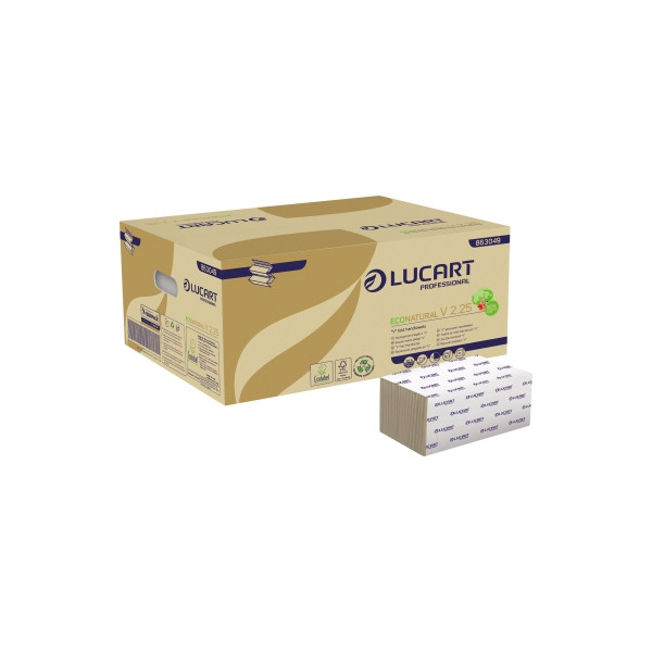 8005892415132 - Falthandtücher Eco Natural V 225 863049 253x21cm 2-lagig Zickzack (V-Falz) natur Tissue 8005892415132 3800 Blatt