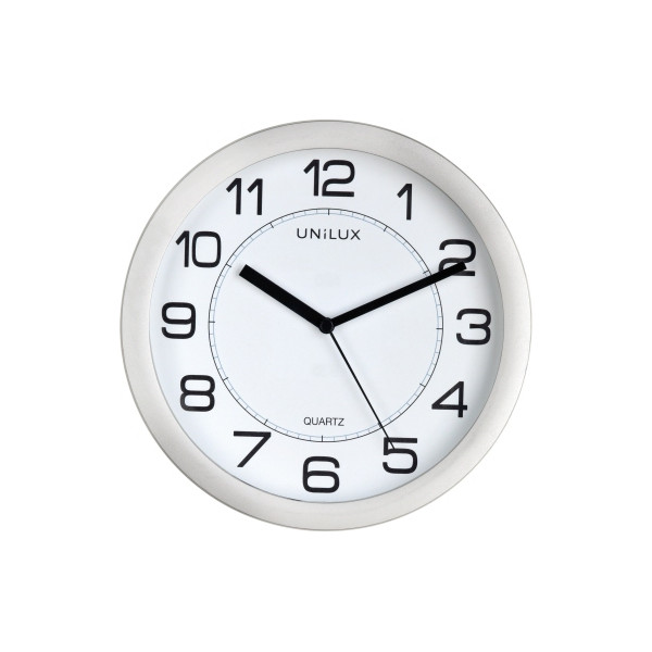 3595560023318 - UNILUX ATTRACTION Wanduhr Quarzuhrwerk 22 cm Magnetbefestigung metallgrau Batterie inklusive
