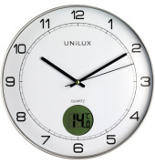  Wanduhr Tempus 400094592, metallgrau, 30,5cm, rund, analog + digital