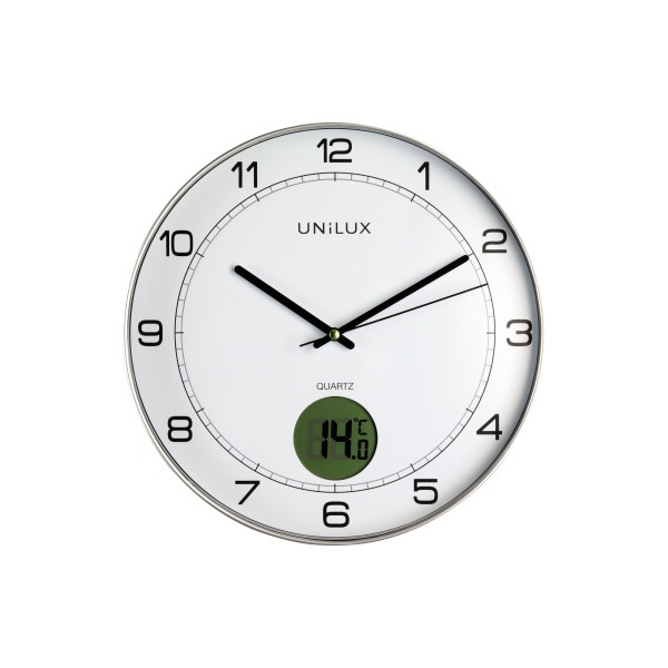 3595560025282 -  Wanduhr Tempus 400094592 metallgrau 305cm rund analog + digital 3595560025282 Unilux
