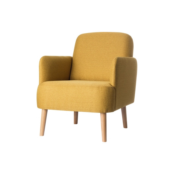 3660141233148 - meet by Paperflow Sessel Brooks Massivholz Retro-Design gepolstert Polyester-Bezug safran