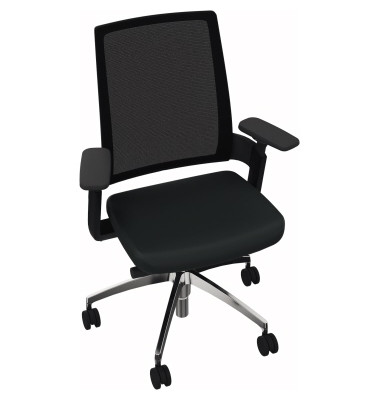 Bürodrehstuhl Leon X 3.6, schwarz, mit Armlehnen, bis 120kg