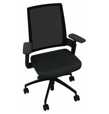 B&uuml;rodrehstuhl Leon X 3.6, schwarz / schwarz, mit Armlehnen, bis 120kg, ohne Kopfst&uuml;tze