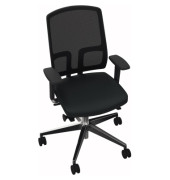 B&uuml;rodrehstuhl NetGo, schwarz / schwarz, mit Armlehnen, bis 120kg, ohne Kopfst&uuml;tze
