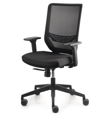 B&uuml;rostuhl to-sync work mesh Task, schwarz / schwarz, mit Armlehnen, bis 125kg, ohne Kopfst&uuml;tze