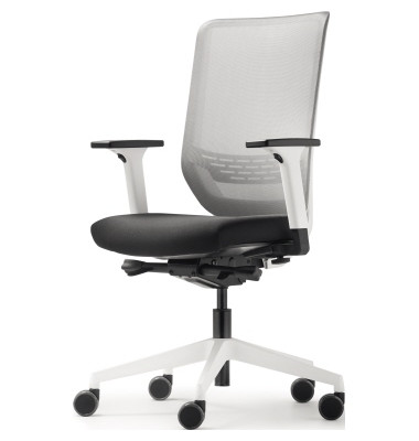 B&uuml;rostuhl to-sync work mesh pro white, schwarz/wei&szlig; / wei&szlig;, mit Armlehnen, bis 125kg, ohne Kopfst&uuml;tze