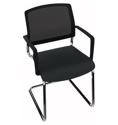 Konferenzstuhl chrom Armlehne Sitz Xtreme sw Rücken Netz sw