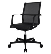 B&uuml;rodrehstuhl SITNESS Life 40, schwarz / schwarz, mit Armlehnen, bis 110kg, ohne Kopfst&uuml;tze