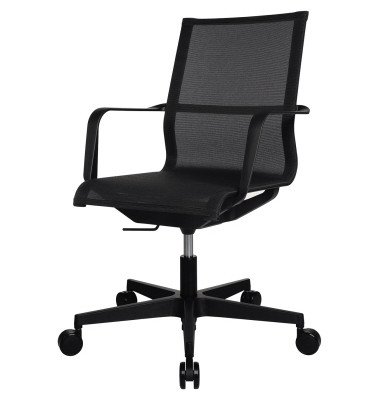 B&uuml;rodrehstuhl SITNESS Life 40, schwarz / schwarz, mit Armlehnen, bis 110kg, ohne Kopfst&uuml;tze