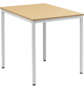 Konferenztisch Line, 72cm (H), 80x70cm (BxT), quadratisch, buche / silber