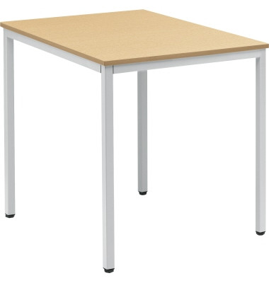 Konferenztisch Line, 72cm (H), 80x70cm (BxT), quadratisch, buche / silber