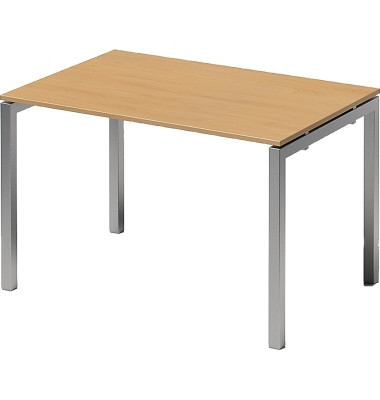Schreibtisch Cito, rechteckig, buche / silber