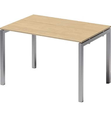 Schreibtisch Cito, rechteckig, ahorn / silber
