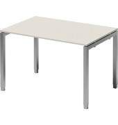Schreibtisch Cito, höhenverstellbar, 65-85cm (H), 120x80cm (BxT), rechteckig, weiß / silber