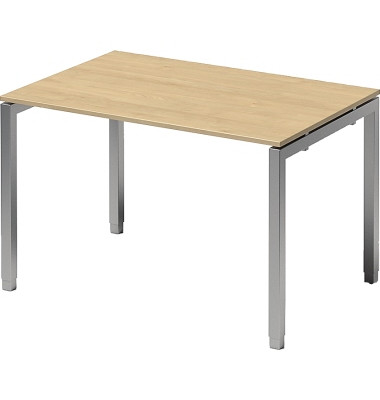 Schreibtisch Cito, rechteckig, ahorn / silber