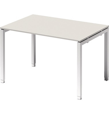 Schreibtisch Cito, höhenverstellbar, 65-85cm (H), 120x80cm (BxT), rechteckig, weiß / weiß