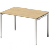 Schreibtisch Cito, höhenverstellbar, 65-85cm (H), 120x80cm (BxT), rechteckig, ahorn / weiß