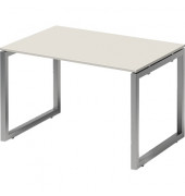 Schreibtisch Cito, 74cm (H), 120x80cm (BxT), rechteckig, weiß / silber