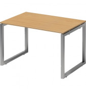 Schreibtisch Cito, 74cm (H), 120x80cm (BxT), rechteckig, buche / silber