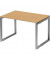 Schreibtisch Cito, 74cm (H), 120x80cm (BxT), rechteckig, buche / silber