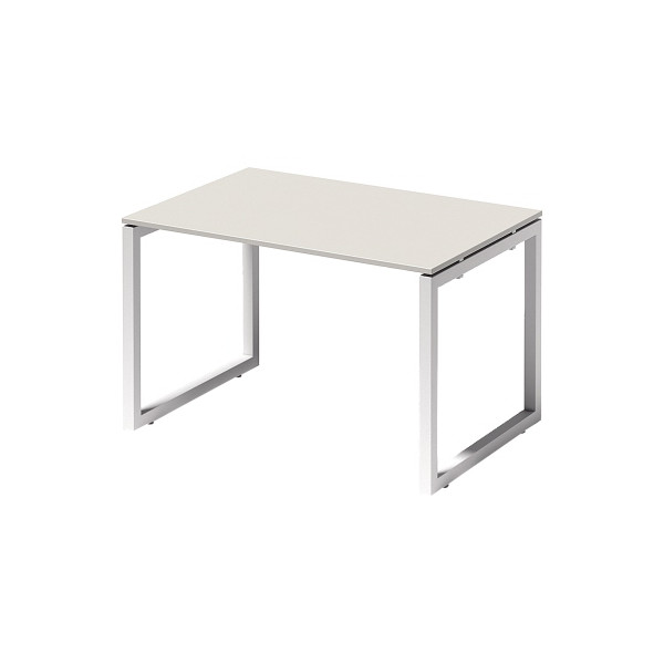 5020073993332 - Cito Schreibtisch 740 mm höhenfixes O-Gestell H 19 x B 1200 x T 800 mm Dekor grauweiß Gestell verkehrsweiß