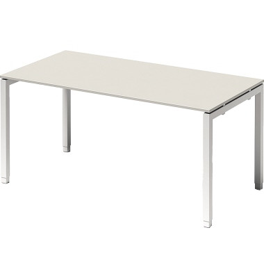 Schreibtisch Cito, höhenverstellbar, 65-85cm (H), 160x80cm (BxT), rechteckig, weiß / weiß