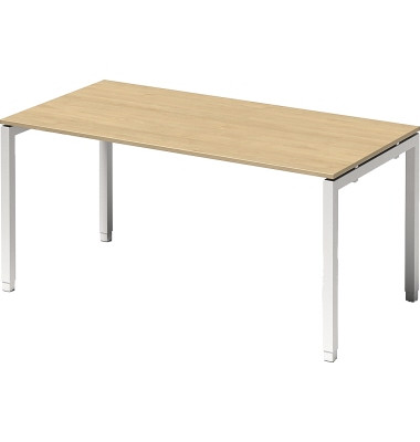 Schreibtisch Cito, h&ouml;henverstellbar, 65-85cm (H), 160x80cm (BxT), rechteckig, ahorn / wei&szlig;