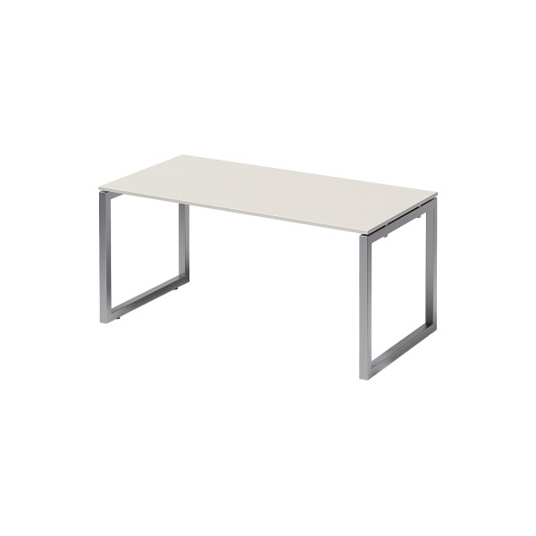 5020073993530 - Cito Schreibtisch 740 mm höhenfixes O-Gestell H 19 x B 1600 x T 800 mm Dekor grauweiß Gestell silber