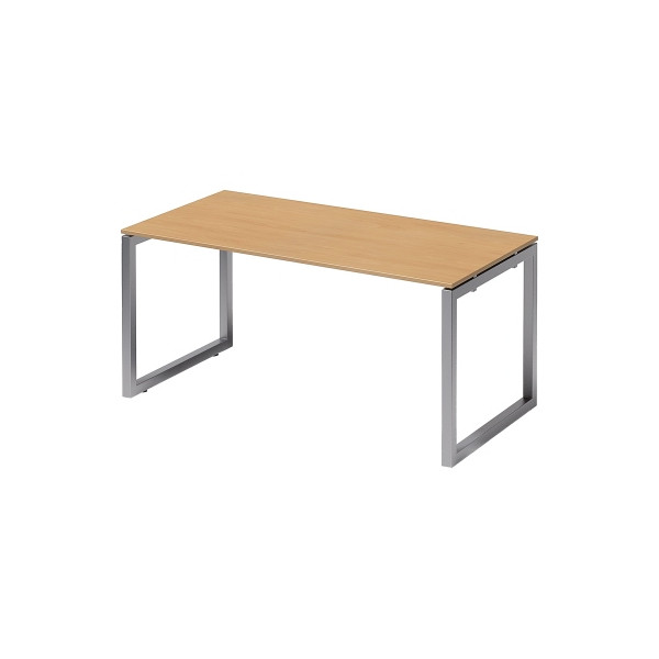 5020073993547 - Cito Schreibtisch Rechteckig Buche O-Fuß-Gestell 1600 (B) x 800 (T) x 740 (H) mm MFC (Melaminbeschichtete Spanplatte) Stahl