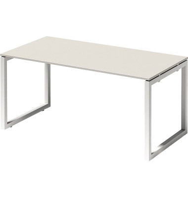 Schreibtisch Cito, 74cm (H), 160x80cm (BxT), rechteckig, weiß / weiß