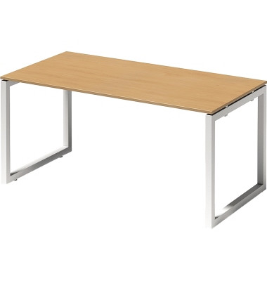 Schreibtisch Cito, 74cm (H), 160x80cm (BxT), rechteckig, buche / weiß