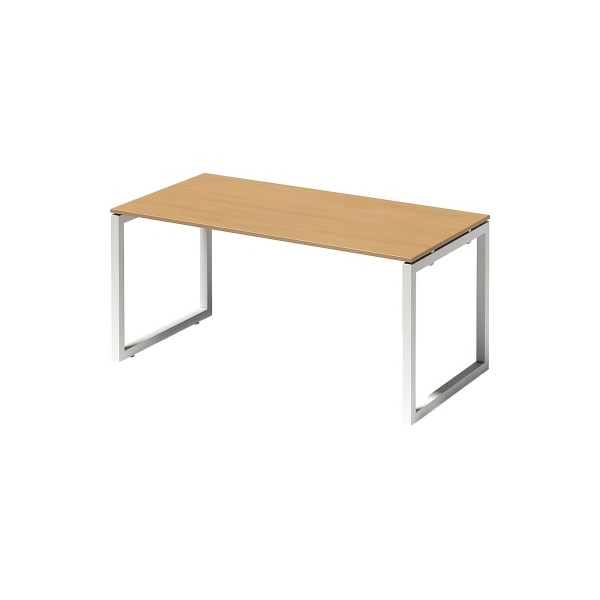5020073993585 - Cito Schreibtisch Rechteckig Buche O-Fuß-Gestell 1600 (B) x 800 (T) x 740 (H) mm MFC (Melaminbeschichtete Spanplatte) Stahl