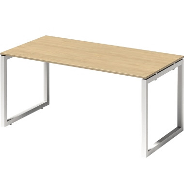 Schreibtisch Cito, 74cm (H), 160x80cm (BxT), rechteckig, ahorn / wei&szlig;