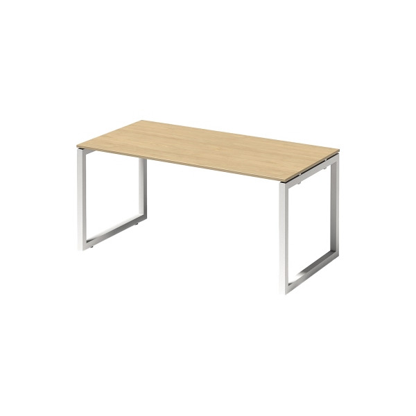 5020073993592 - Cito Schreibtisch Rechteckig Ahorn O-Fuß-Gestell 1600 (B) x 800 (T) x 740 (H) mm MFC (Melaminbeschichtete Spanplatte) Stahl