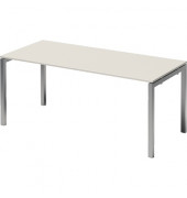 Schreibtisch Cito, 74cm (H), 180x80cm (BxT), rechteckig, weiß / silber