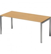 Schreibtisch Cito, 74cm (H), 180x80cm (BxT), rechteckig, buche / silber