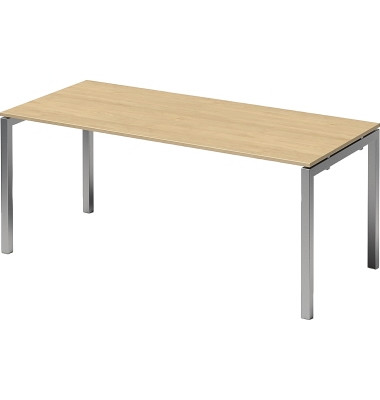 Schreibtisch Cito, rechteckig, ahorn / silber