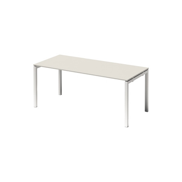 5020073993653 - BISLEY Cito Schreibtisch grauweiß verkehrsweiß rechteckig 4-Fuß-Gestell weiß 1800 x 800 cm