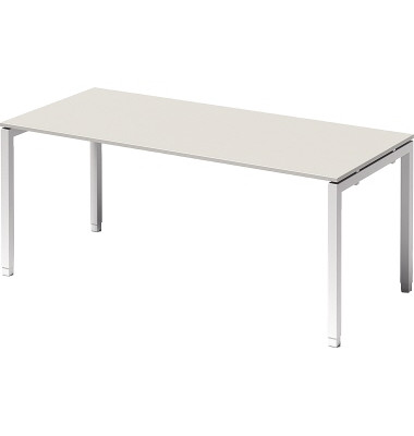 Schreibtisch Cito, höhenverstellbar, 65-85cm (H), 180x80cm (BxT), rechteckig, weiß / weiß