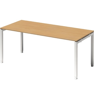 Schreibtisch Cito, höhenverstellbar, 65-85cm (H), 180x80cm (BxT), rechteckig, buche / weiß