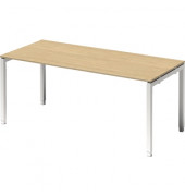 Schreibtisch Cito, höhenverstellbar, 65-85cm (H), 180x80cm (BxT), rechteckig, ahorn / weiß