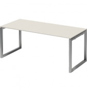 Schreibtisch Cito, 74cm (H), 180x80cm (BxT), rechteckig, weiß / silber