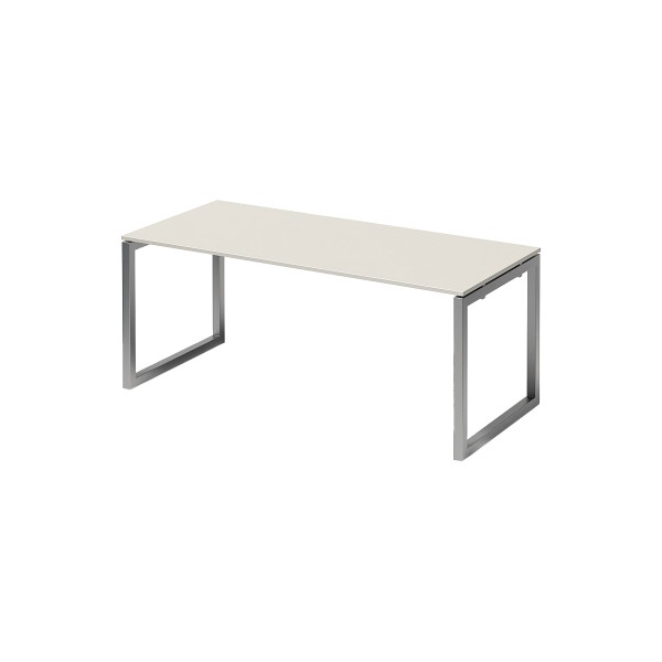 5020073993776 - Cito Schreibtisch Rechteckig Hellgrau O-Fuß-Gestell 1800 (B) x 800 (T) x 740 (H) mm MFC (Melaminbeschichtete Spanplatte) Stahl