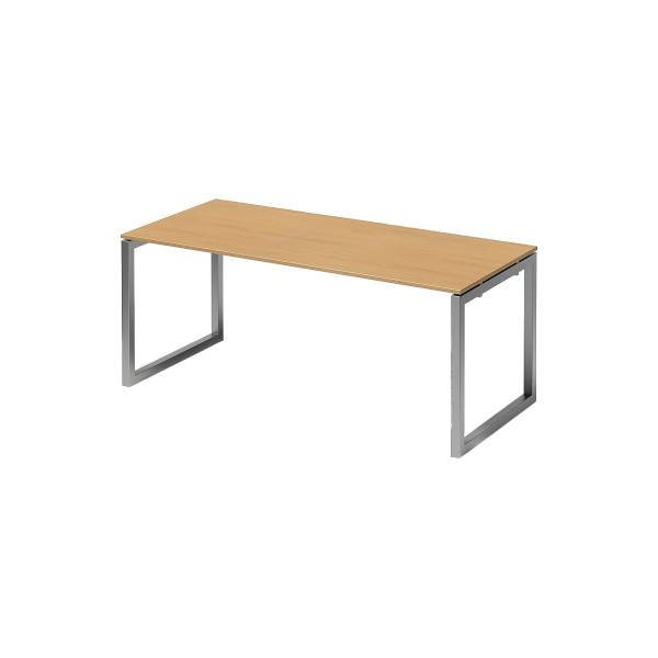 5020073993783 - Cito Schreibtisch Rechteckig Buche O-Fuß-Gestell 1800 (B) x 800 (T) x 740 (H) mm MFC (Melaminbeschichtete Spanplatte) Stahl