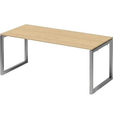 Schreibtisch Cito, rechteckig, ahorn / silber