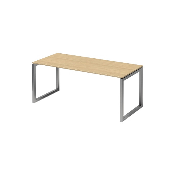 5020073993790 - Cito Schreibtisch 740 mm höhenfixes O-Gestell H 19 x B 1800 x T 800 mm Dekor ahorn Gestell silber