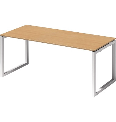 Schreibtisch Cito, 74cm (H), 180x80cm (BxT), rechteckig, buche / wei&szlig;