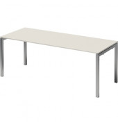 Schreibtisch Cito, 74cm (H), 200x80cm (BxT), rechteckig, weiß / silber